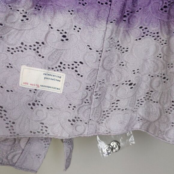 NWT $168 Odd Molly Purple and White Tank Top - Picture 3 of 6